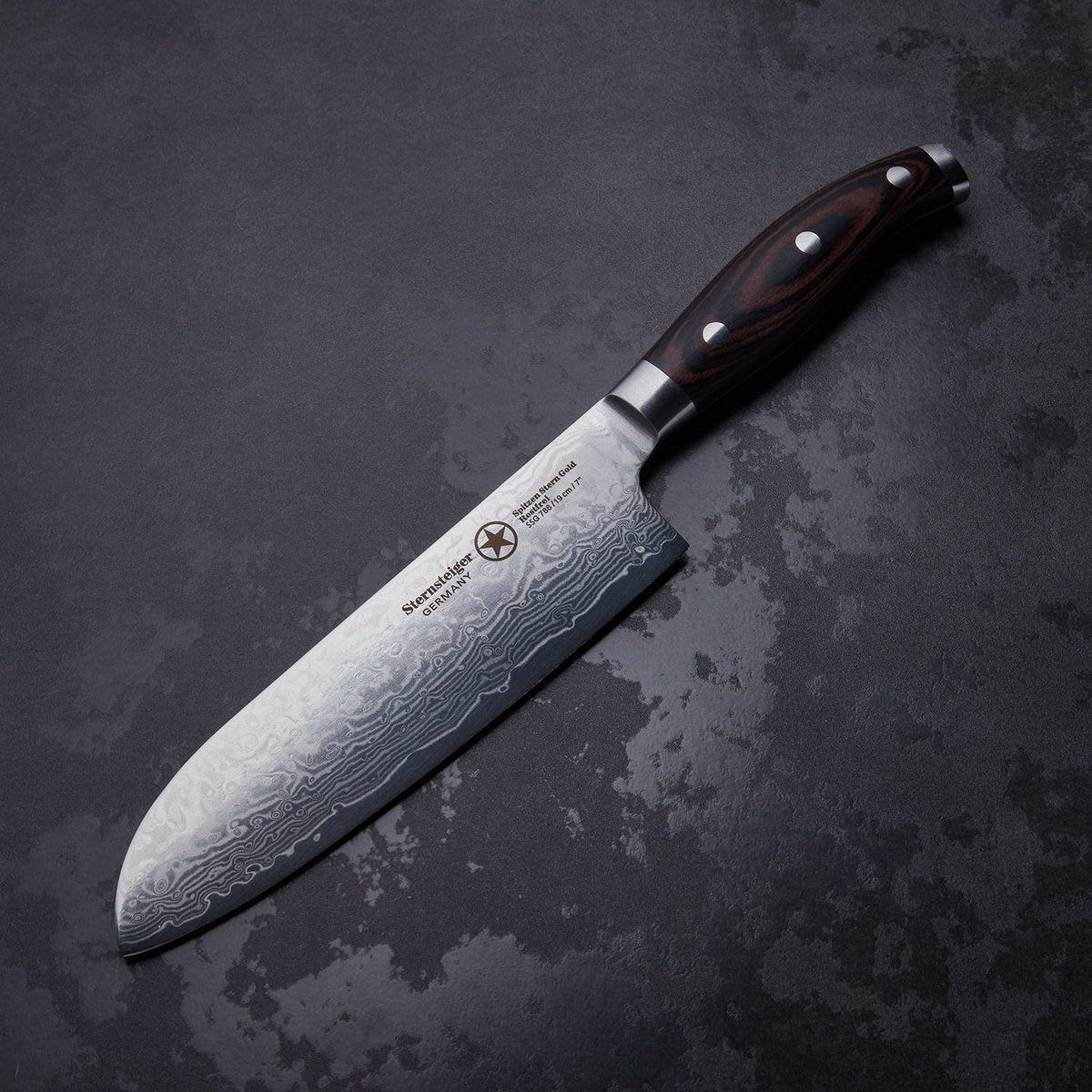 STERNSTEIGER Stahlwaren Damatic 7-piece Damascus knife set with magnetic holder