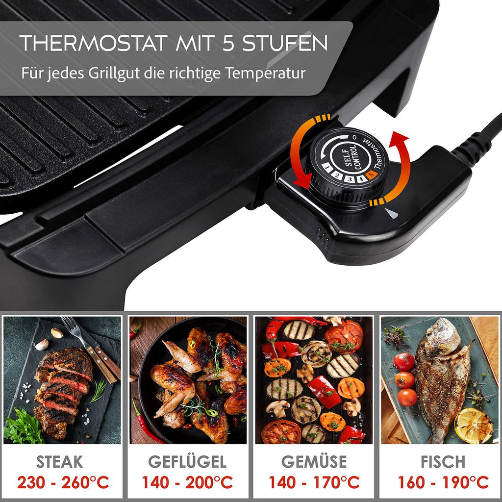 LEBENLANG Electric grill – teppanyaki table grill for balcony and indoor use