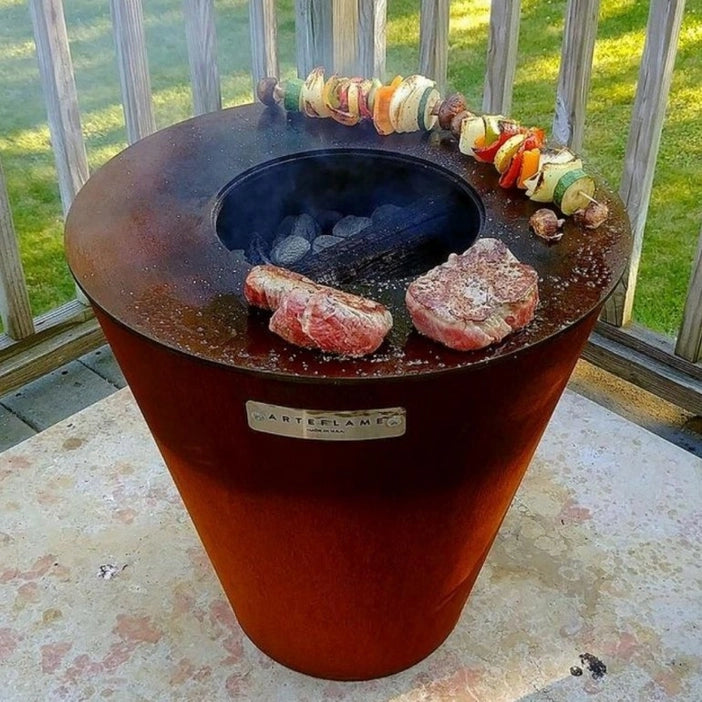 EZOOZA Arteflame One20 steel BBQ fire pit grill with cast iron plate 51 cm