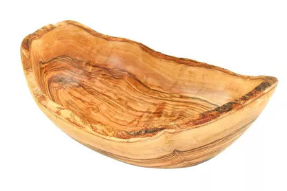 OLIVENHOLZ-ERLEBEN Fruit bowl with rustic edge, olive wood