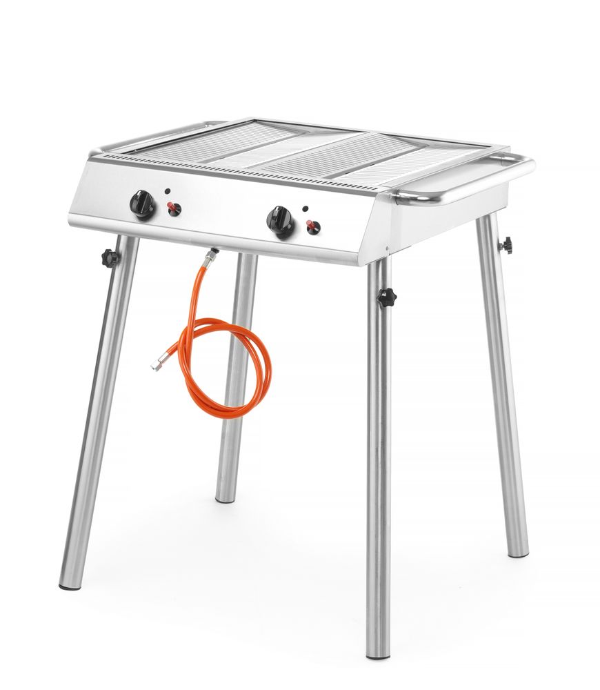 HENDI Xantos gas grill with detachable legs and dual burners
