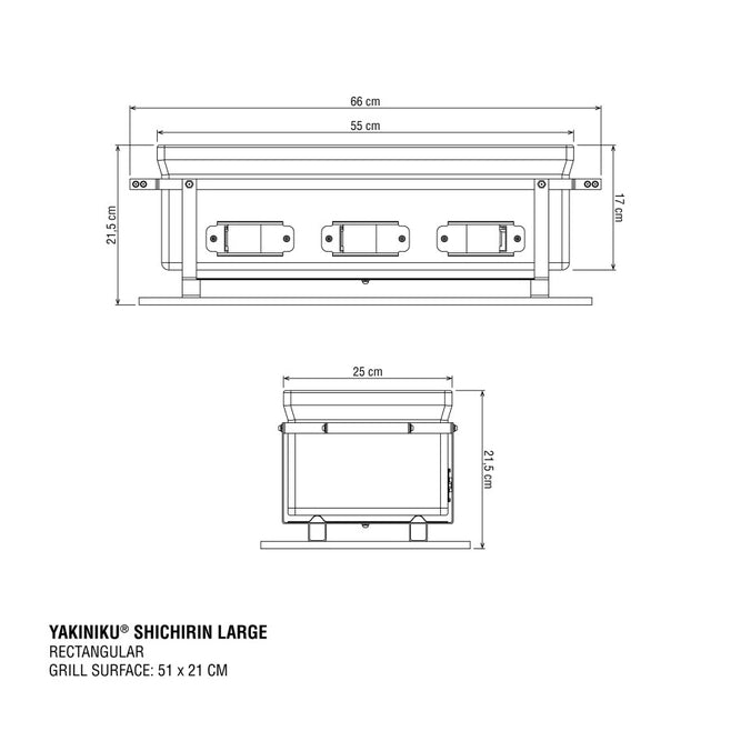 YAKINIKU Shichirin konro & yakitori grill, large rectangular