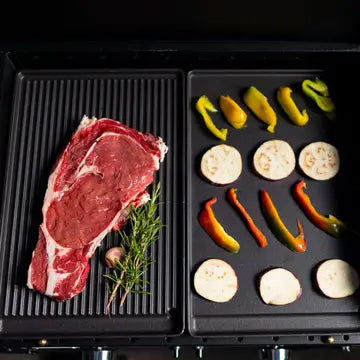 LUNAWAY Bbq Grill and Plane: Enameled cast-iron grill plate for BBQ