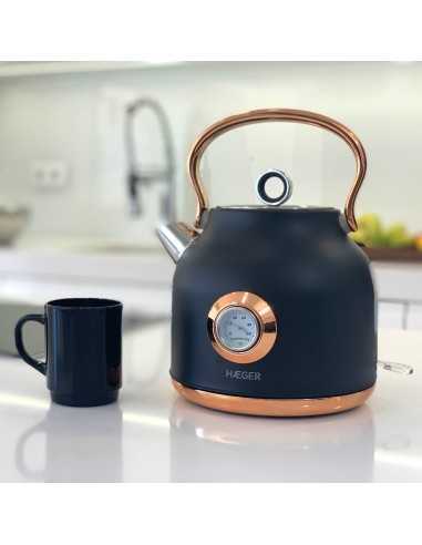 HAEGER Art Deco Black electric kettle in stainless steel 1.7L 2200W