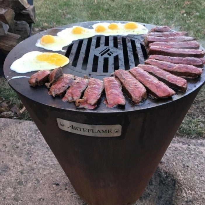 EZOOZA Arteflame One20 steel BBQ fire pit grill with cast iron plate 51 cm