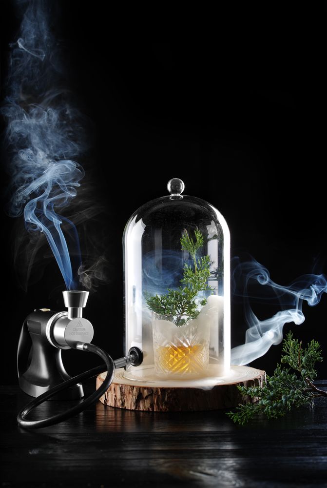HENDI Glass dome with vent for cocktails, ⌀130x(H)282mm