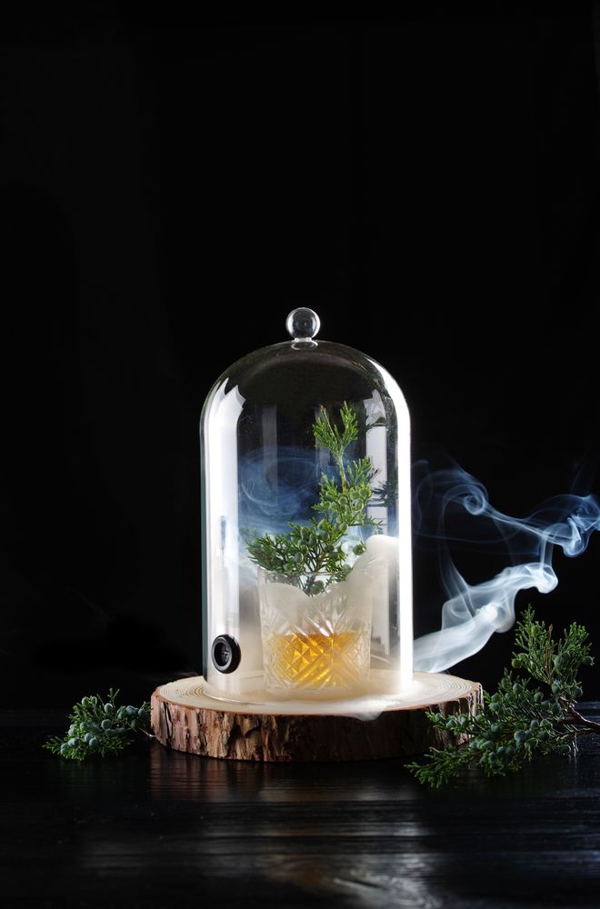 HENDI Glass dome with vent for cocktails, ⌀130x(H)282mm