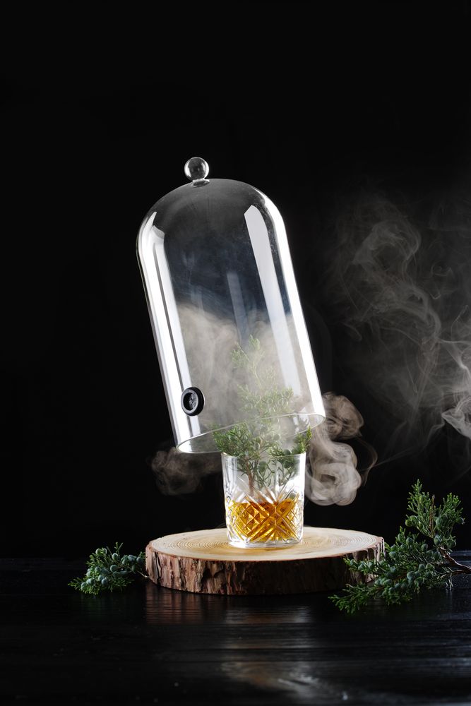 HENDI Glass dome with vent for cocktails, ⌀130x(H)282mm