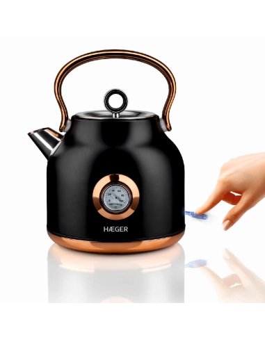 HAEGER Art Deco Black electric kettle in stainless steel 1.7L 2200W