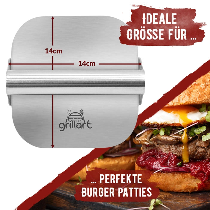 GRILLART Premium burger press made of high-quality stainless steel