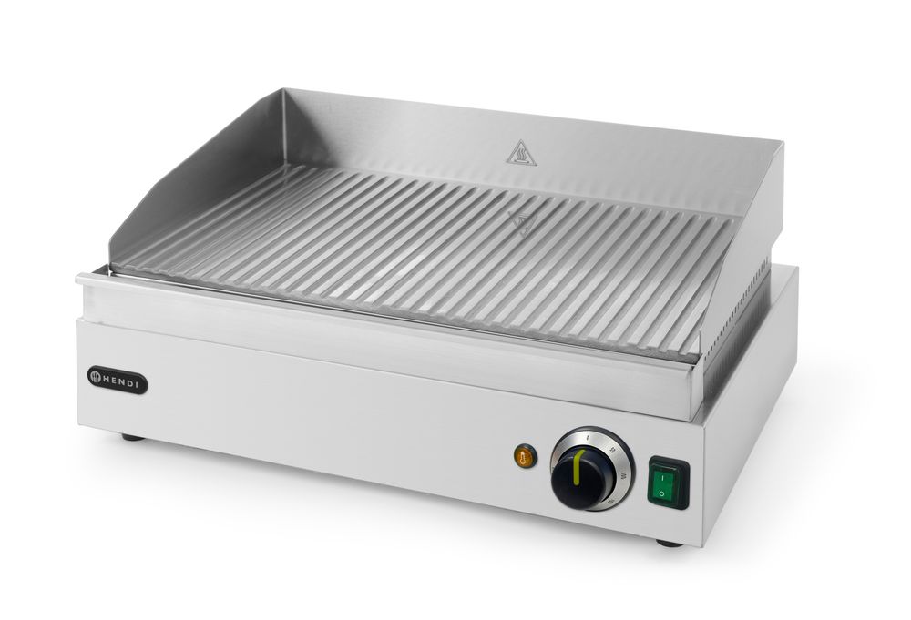 HENDI Griddle Ribbed Profi Line, Entirely Ribbed, 2400W