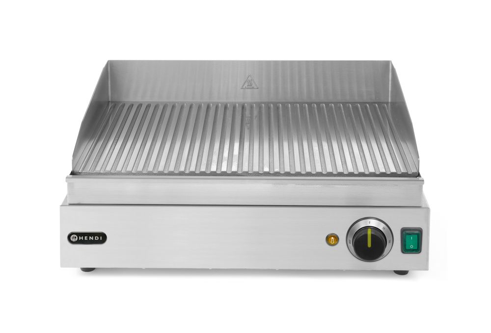 HENDI Griddle Ribbed Profi Line, Entirely Ribbed, 2400W