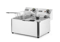 HENDI Kitchen Line deep fryer 2x4 L with dual heating elements, 470x380x(H)315mm