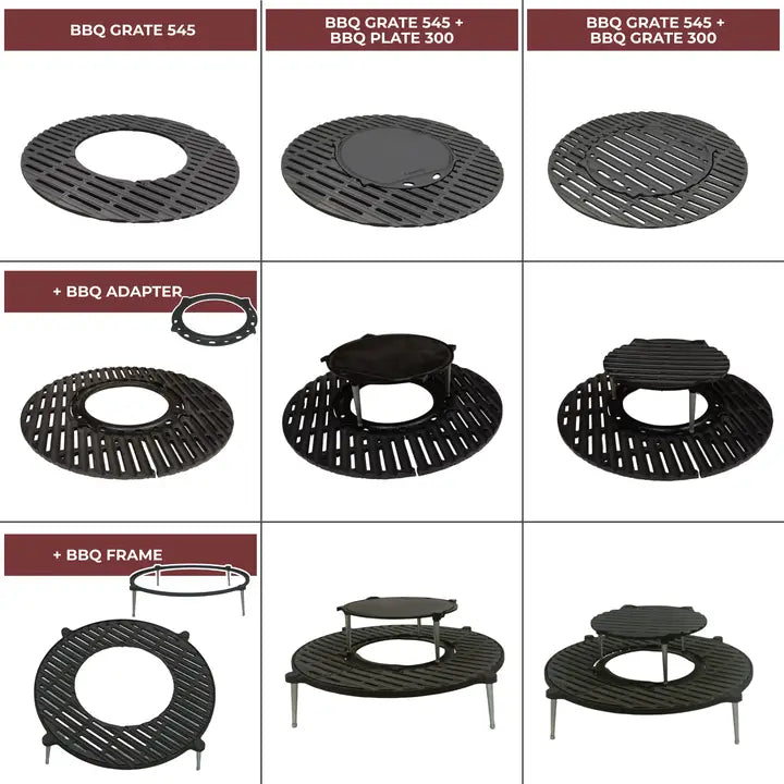 LUNAWAY Bbq Grate 545: Enameled cast-iron grill, modular and combinable