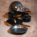 VARGEN & THOR Arvet XL 6-piece cookware set matte black with brass detail
