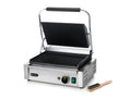 HENDI Contact Grill Panini, Ribbed Top and Bottom, 2200W