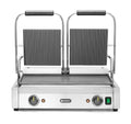 HENDI Contact Grill Double Version, Ribbed Top and Smooth Bottom