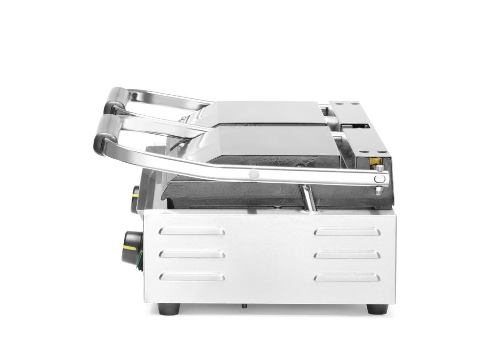 HENDI Contact Grill Double Version, Ribbed Top and Smooth Bottom