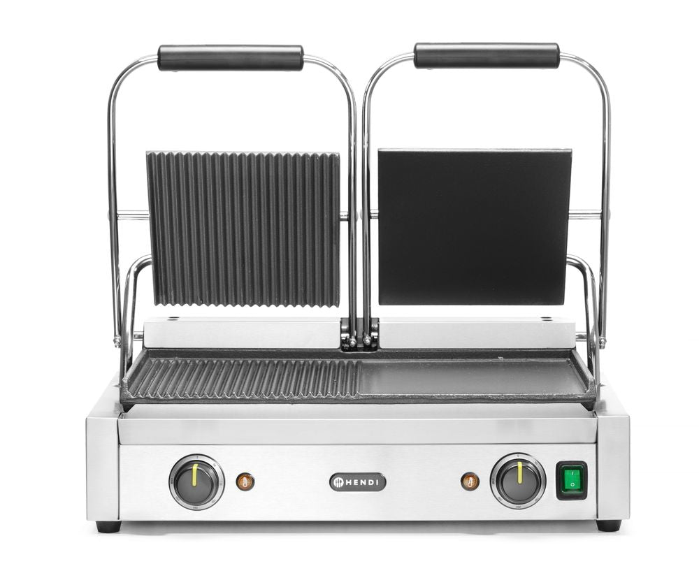 HENDI Contact Grill Double Version, Half Smooth, Half Ribbed
