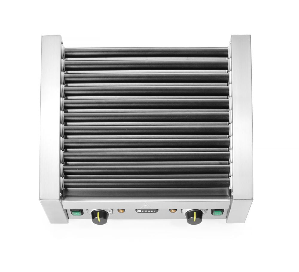 HENDI Sausage Rolling Grill Two Zones, 14 Rollers