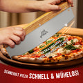 GRILLART Premium pizza cutter made of stainless steel with wooden handle
