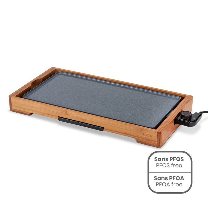 LIVOO Bamboo plancha with ceramic coating