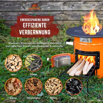 GRILLART Rocket Furnace “Powertrain I” Outdoor Rocket Stove