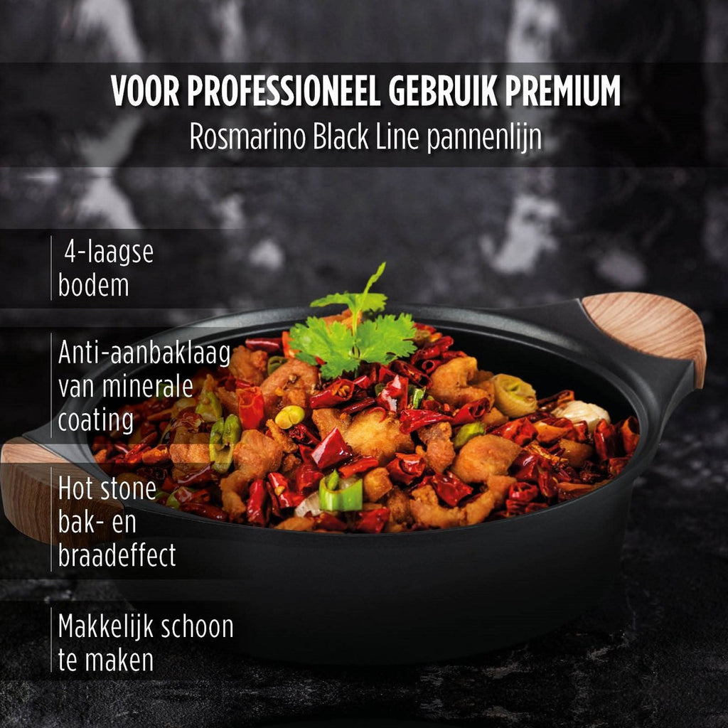 ROSMARINO Black Line low casserole pan 28 cm