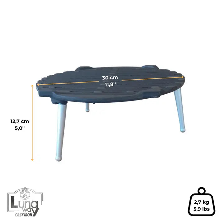 LUNAWAY Bbq Grate Plate 300: Circular cast-iron plate and grate