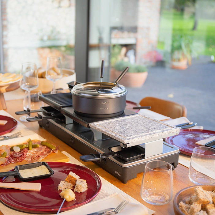 LIVOO Doc234 raclette, fondue and crepe maker for 12 people