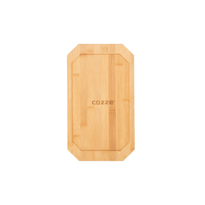 EZOOZA cast iron grill plate with wooden tray and stainless steel handle Cozze 33 x 16.5 cm