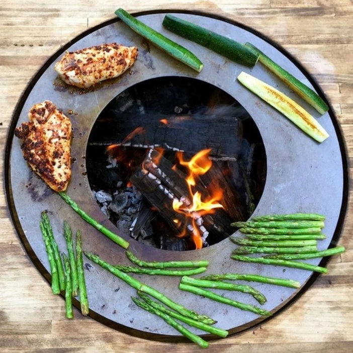 EZOOZA Arteflame One20 steel BBQ fire pit grill with cast iron plate 51 cm