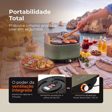 FLAMA Mastergrill Evo Forest charcoal grill, Live Coal Style, 4014FL