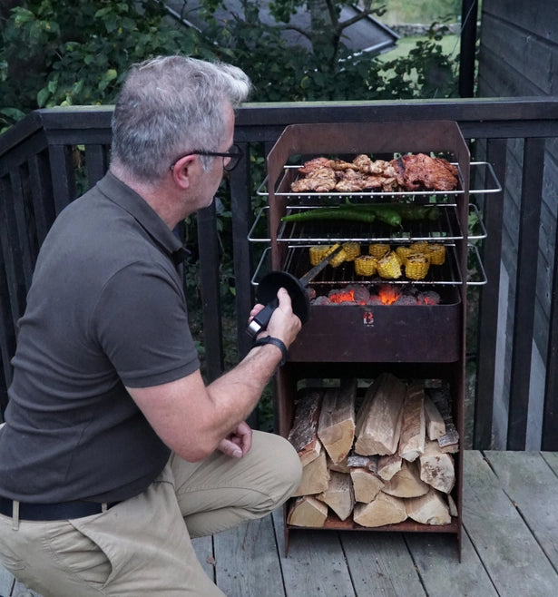 BORN IN SWEDEN Fuego fire basket and BBQ grill 2