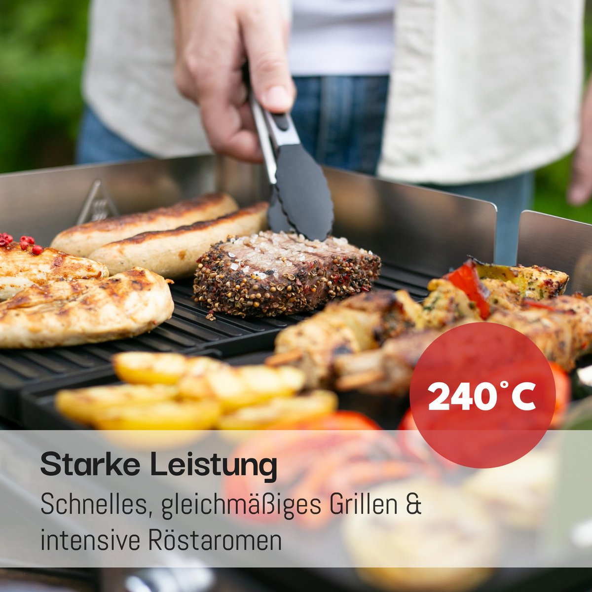 LEBENLANG Electric table grill – electric grill with accessories