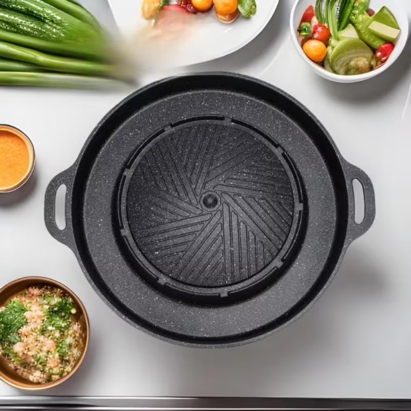 KOSUN Korean Barbecue Tray – Portable Non-Stick Grill Pan 34 cm