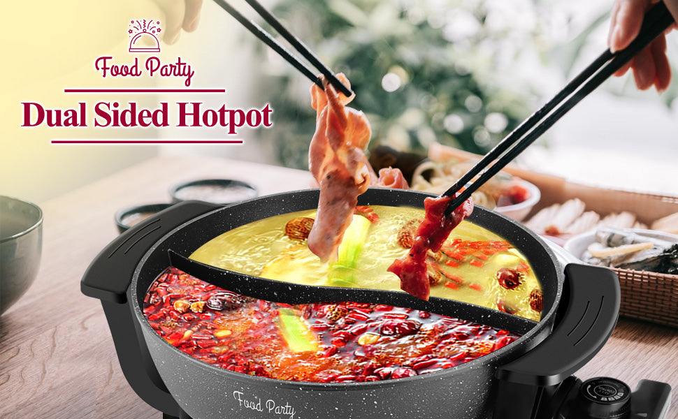 FOOD PARTY Electric hot pot 6L double sided 1200 W