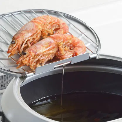 YOSHIKAWA GOGI tempura pan with lid and built-in thermometer, 24 cm