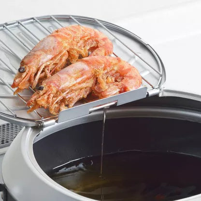 YOSHIKAWA GOGI tempura pan with lid and built-in thermometer, 20 cm