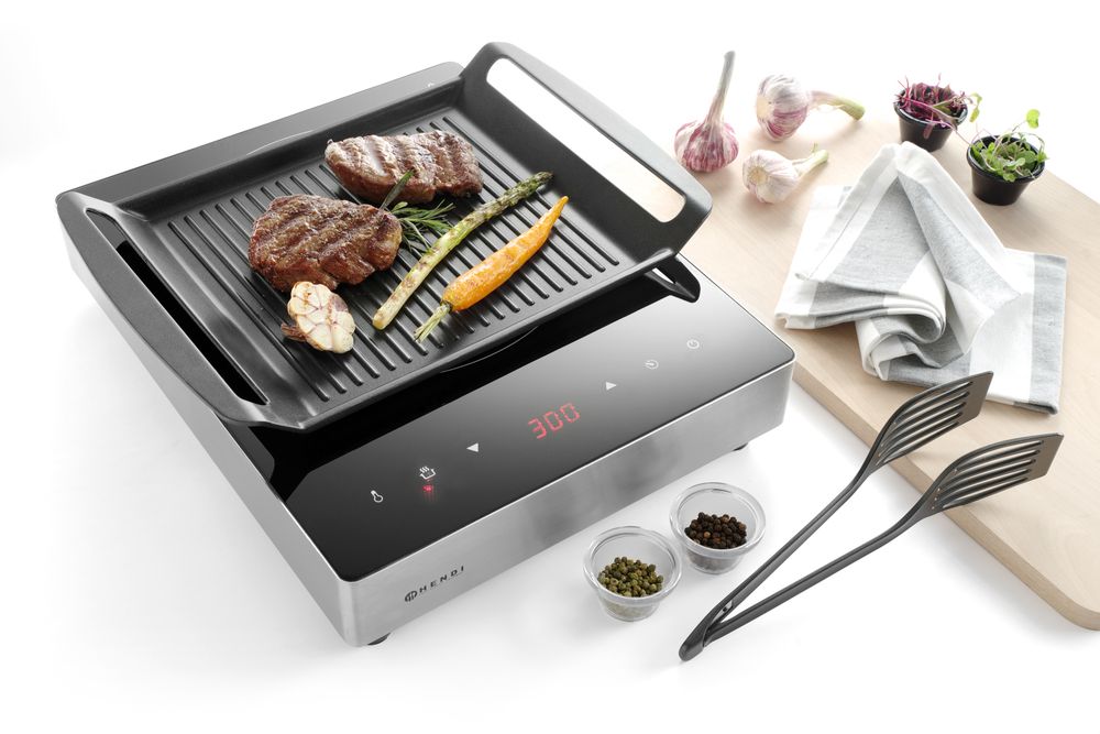 HENDI Griddle for induction cookers, 390×260mm
