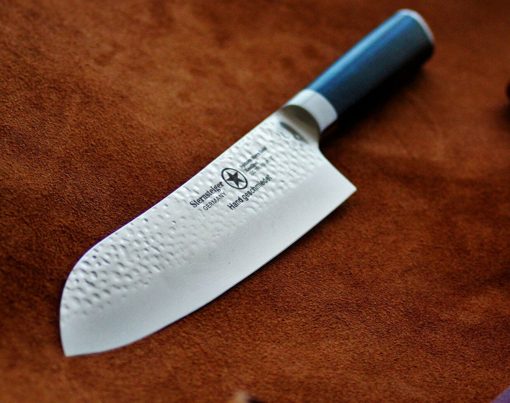 STERNSTEIGER Hand-hammered Santoku damascus knife