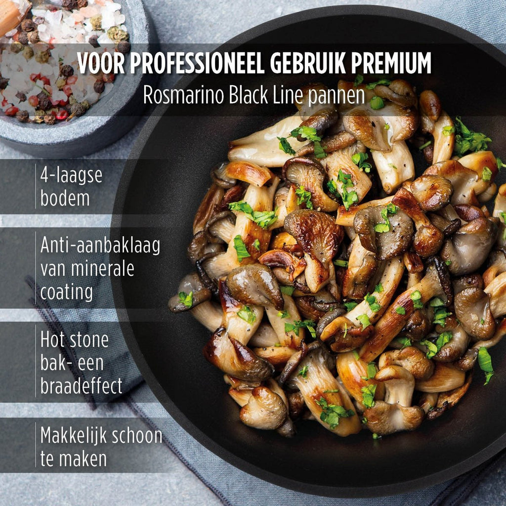 ROSMARINO Black Line wok pan 30 cm