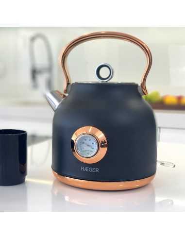 HAEGER Art Deco Black electric kettle in stainless steel 1.7L 2200W