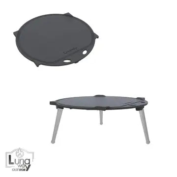 LUNAWAY Bbq Grate Plate 300: Circular cast-iron plate and grate
