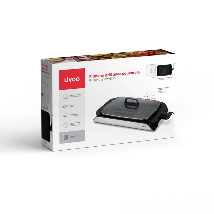 LIVOO Plancha Grill with Lid DOC321