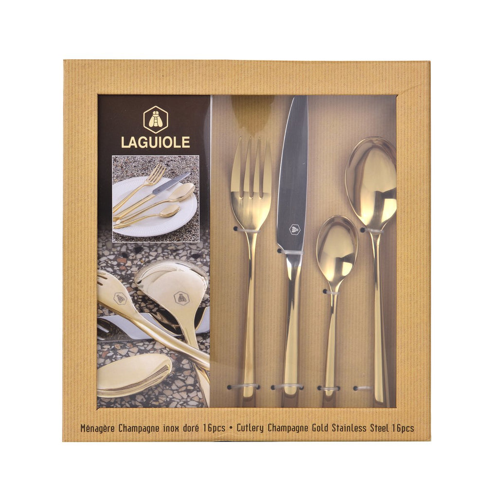LAGUIOLE Cutlery set 16 pcs in gold finish