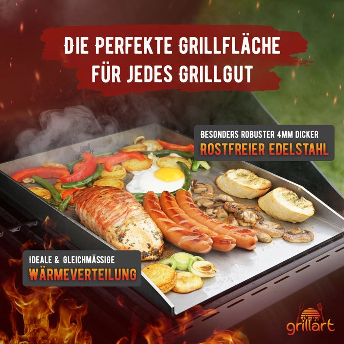 GRILLART Premium plancha grill plate made of high-quality stainless steel