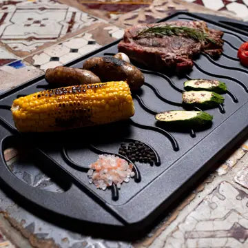 LUNAWAY Bbq Reverse: Reversible enameled cast iron griddle and grill