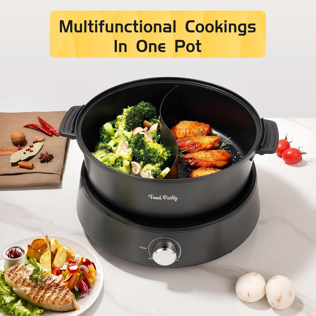 FOOD PARTY Electric hot pot 4L double sided 1350 W