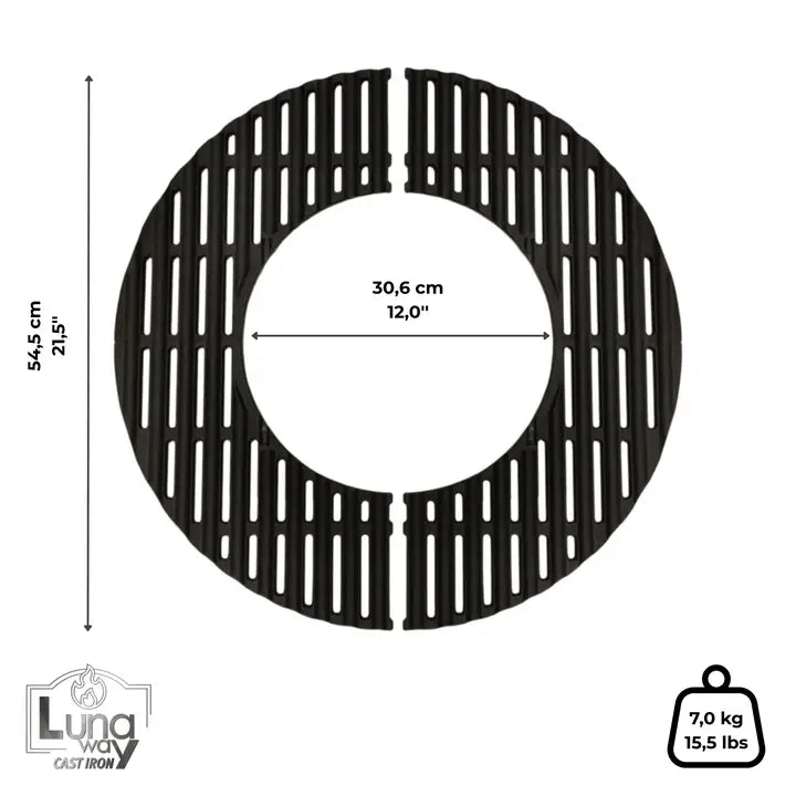 LUNAWAY Bbq Grate 545: Enameled cast-iron grill, modular and combinable